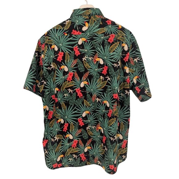 Tropical Toucan Hawaiian Shirt Men Size XXL Button Up Floral Aloha Print Coastal - Picture 2 of 7